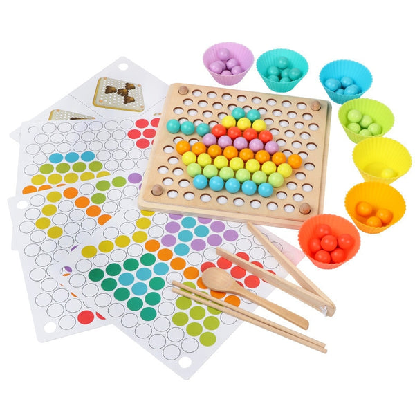 Hands Brain Training Clip Beads Puzzle Board Math Game