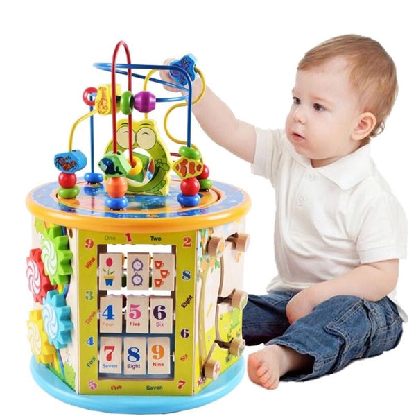 8 in 1 Multipurpose Activity Cube Center Toys Educational Bead Maze Early Learning Toy For Kids