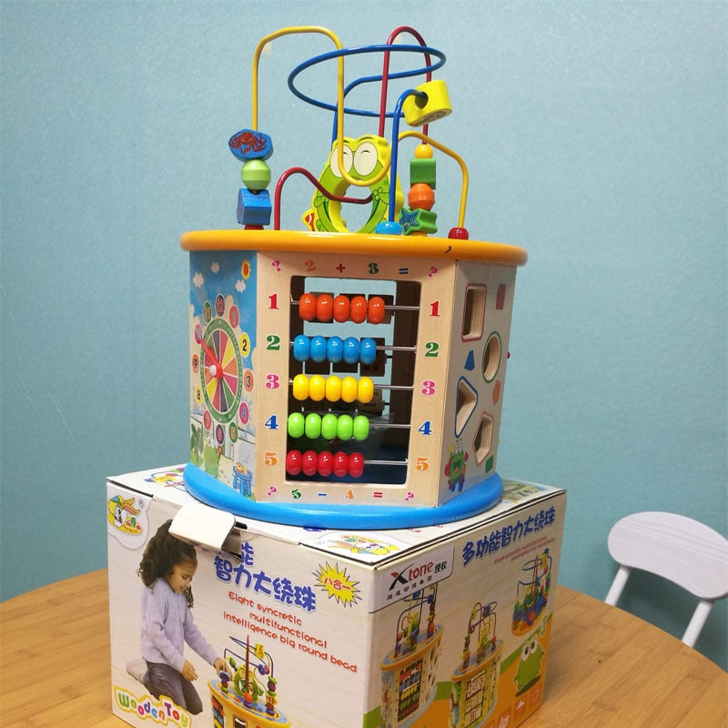 8 in 1 Multipurpose Activity Cube Center Toys Educational Bead Maze Early Learning Toy For Kids